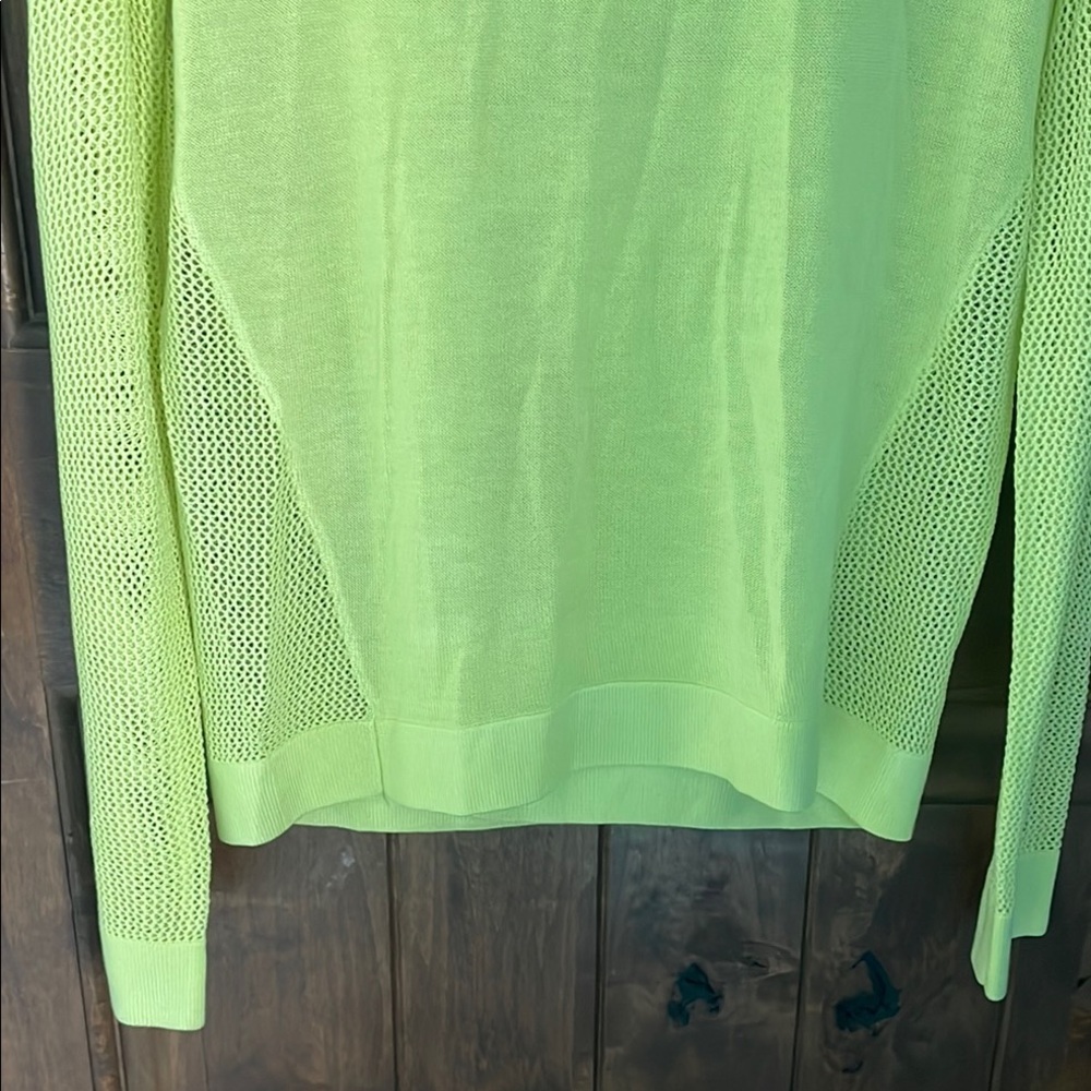 Cabi Split Back Pullover Sweater Women’s Neon Lim… - image 5